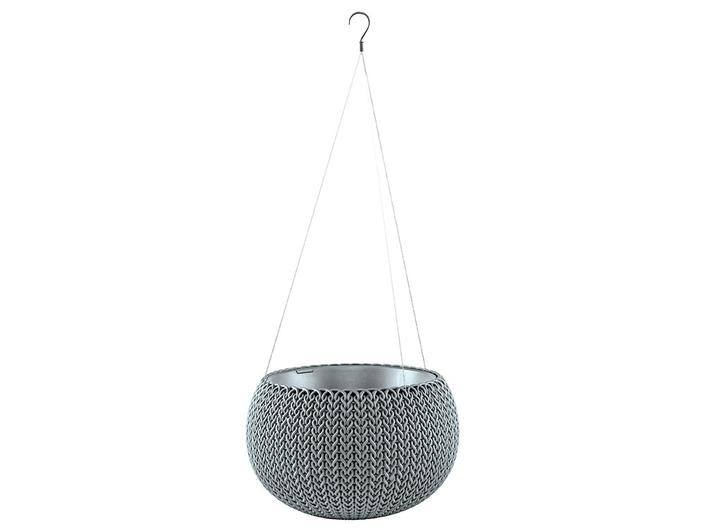 Подвесное кашпо под цветы Keter COZIES S из пластика ⌀ 28 см, 3,2 л текстура под ротанг