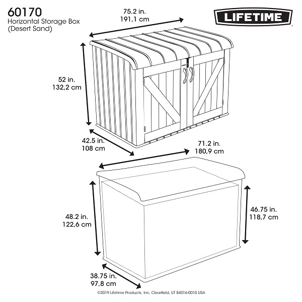 Life Time WoodLook 60170 Ящик-шкаф для хранения 3х6, бежевый 2400л.