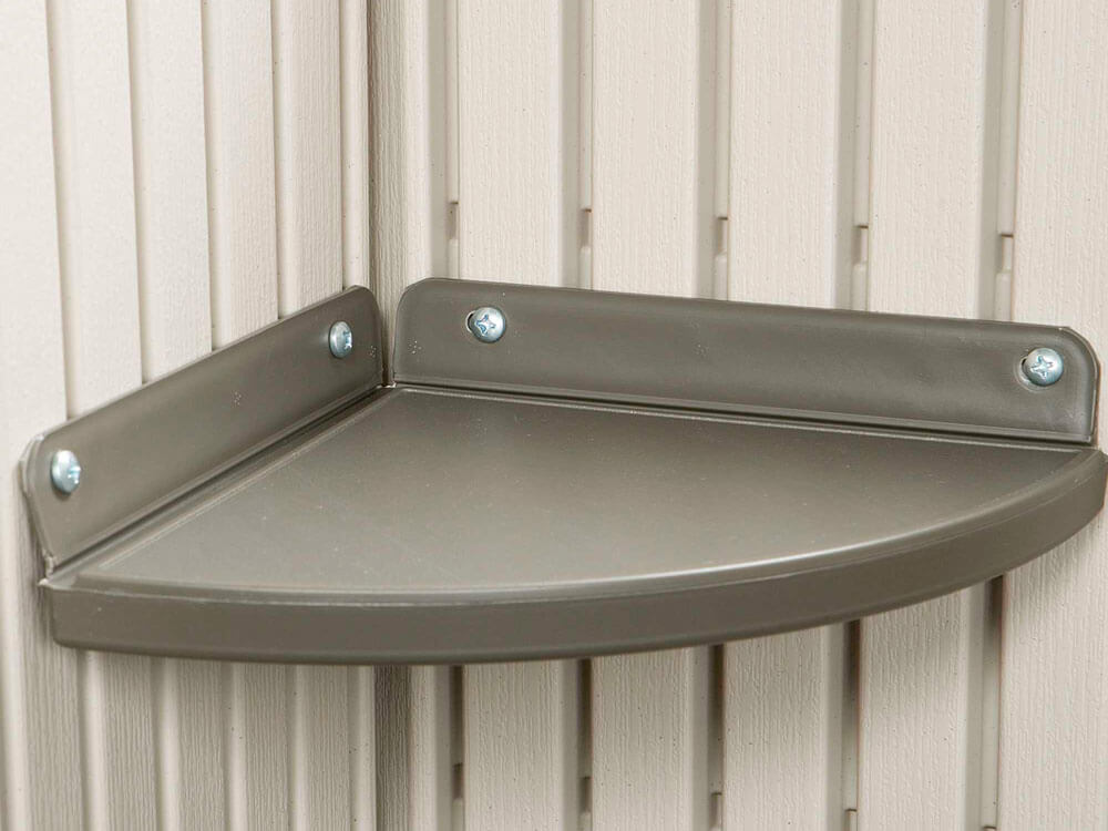 Сарай (хозблок) пластиковый LifeTime 15x8 DD 60079 габариты 239 х 452 см с двускатной крышей для дачи или загородного дома