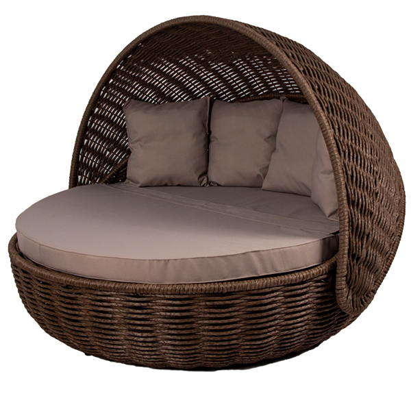 Садовая кровать DeckWOOD NESTBED из полимерной лозы с откидным верхом