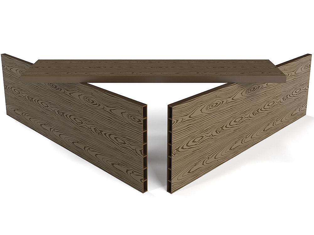 Высокая грядка Holzhof из ДПК (ДОСКА), коричневая 300х30х2950 mm