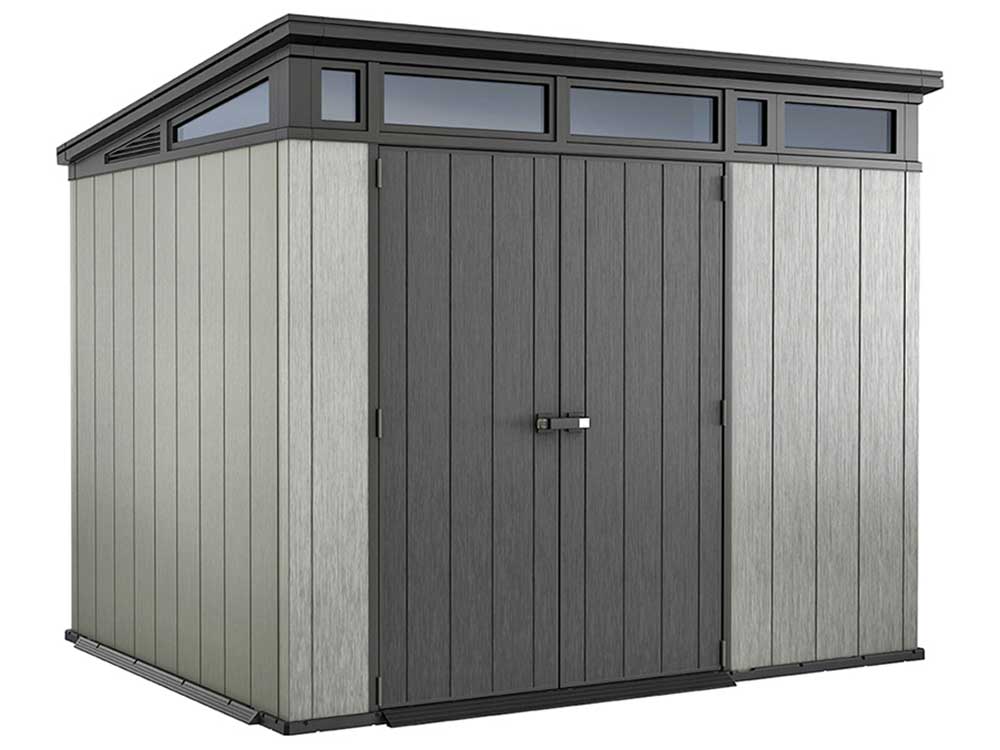 Садовый сарай КETER ARTISAN 9x7 габариты 277 х 218 см с односкатной крышей для дачи или загородного дома